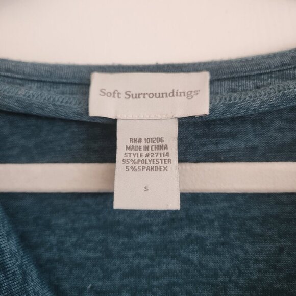 Soft Surrounding Cowl Neck Bow Hem Detail Knit Sweater Tunic Heather Green Sz. S - Picture 5 of 5